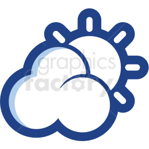 cloud and sun vector icon no background