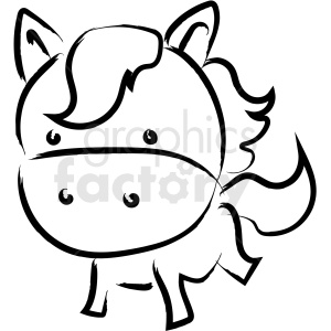 clipart - cartoon horse drawing vector icon.