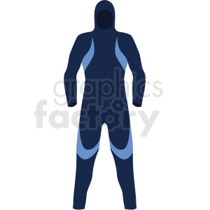 scuba suit with hood vector clipart .