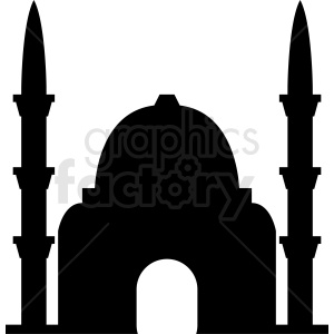 mosque vector silhouette clipart .