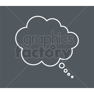 thought bubble outline vector clipart on gray background .