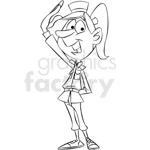 black and white cartoon woman soldier clipart. Royalty-free image # 412441