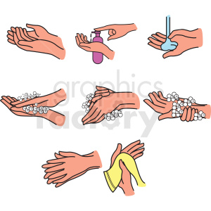 washing hands vector clipart bundle .