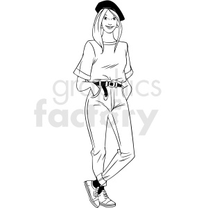 90s girl vector clipart clipart. Commercial use image # 412907