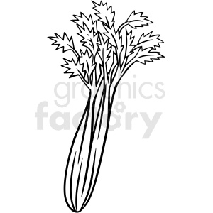 black and white celery vector clipart clipart. Royalty-free image # 412988