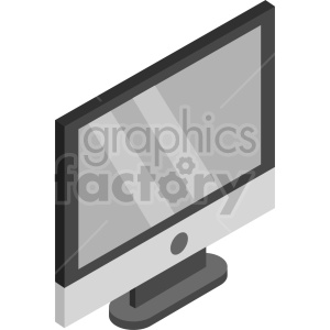 isometric pc monitor vector icon clipart 2 .