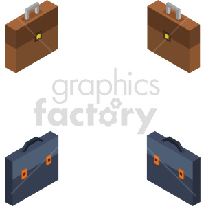 briefcase business isometric