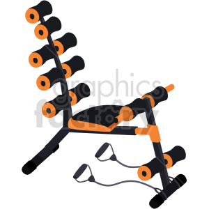 clipart - exercise bench vector graphic.