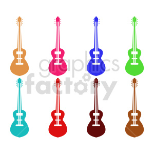 group of guitars vector clipart .
