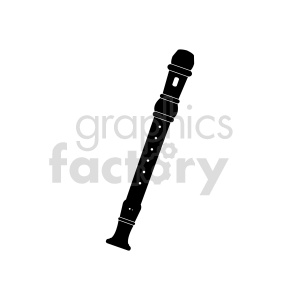 flute silhouette vector clipart