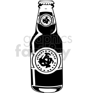 clipart - black and white vintage beer bottle clipart.