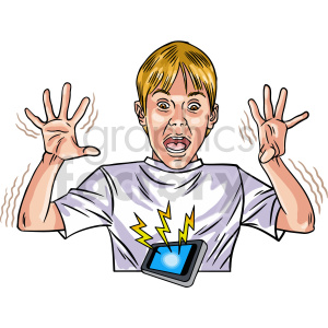 clipart - boy getting shocked clipart.