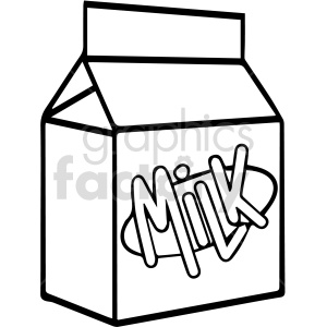 black and white milk carton clipart .
