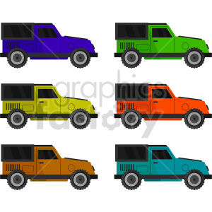 jeep trucks isometric vector graphic bundle clipart.