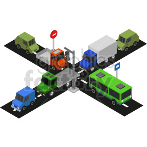 traffic isometric vector graphic clipart.