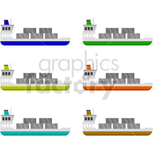 cargo ship graphic bundle clipart.
