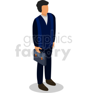 business man isometric vector graphic clipart.