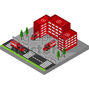 fire station isometric vector clipart clipart. Commercial use image # 417178