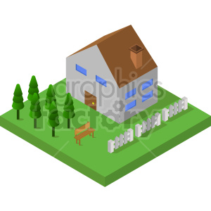 house block isometric vector graphic clipart.