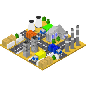 isometric industrial vector clipart .