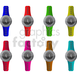 wrist watch bundle vector graphic clipart. Royalty-free image # 417389