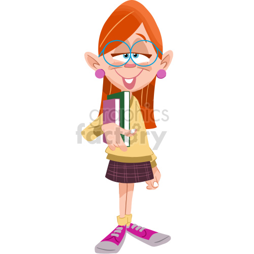 cartoon geek girl clipart clipart. Commercial use image # 417878