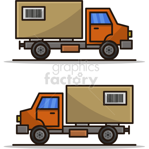 delivery truck vector clipart set .