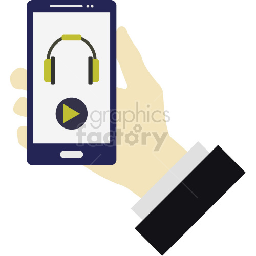 mobile music player vector graphic clipart .