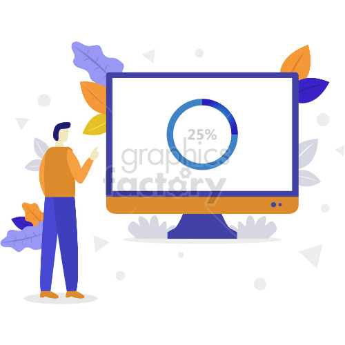 person waiting for loading screen vector graphic clipart.