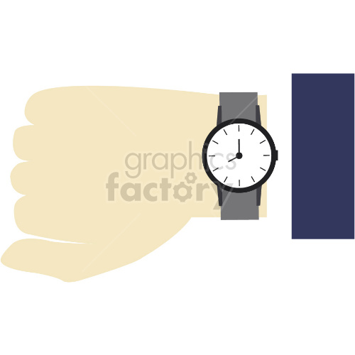 right hand checking time vector graphic clipart .