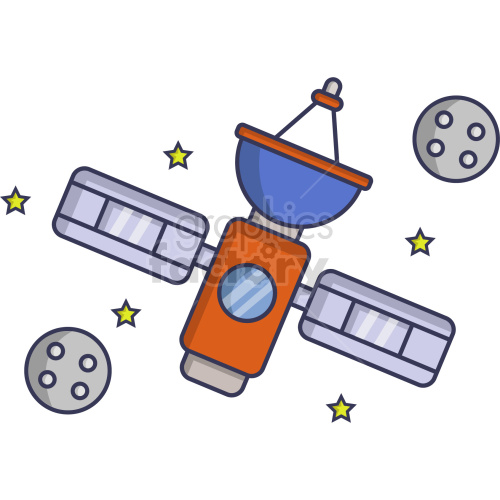 satellite in space vector icon graphic