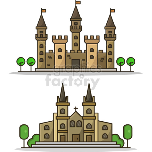 castle vector graphic clipart. Royalty-free image # 418413