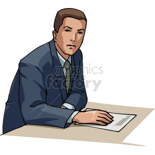 lawyer reviewing document clipart. Royalty-free image # 418503