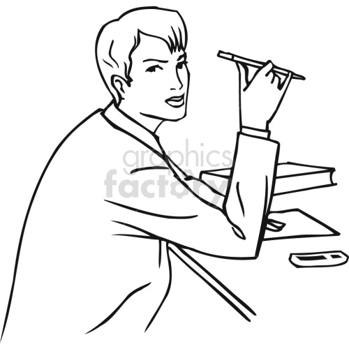 female lawyer in court black white clipart. Commercial use image # 418505