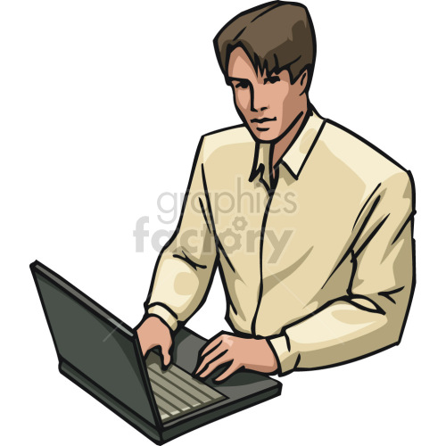 male software engineer clipart.