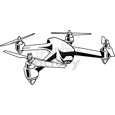 black and white drone clipart