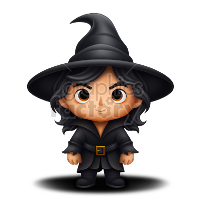 witch male cartoon 3d with black hair