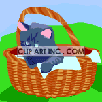   cat cats feline felines kitten kittens basket baskets  0_cat025.gif Animations 2D Animals Cats 