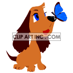 dog with butterfly animation. Commercial use animation # 119357