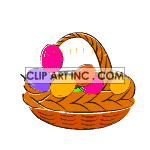 Animated easter eggs in basket clipart. Commercial use image # 120443