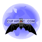 Animated bat with the moon in the background animation. Commercial use animation # 120587
