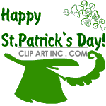 Animated St. Patricks Day with leprechaun and hat clipart.