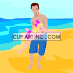   family love families beach dad father daughter girls girl daddys  father_and_daughter_beach0001aa.gif Animations 2D People Families 