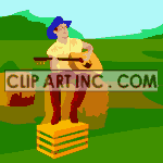   guitarist guitars guitar music country cowboy acoustic straw hay Animations 2D People Guitarist 