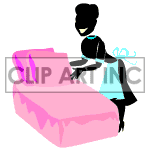  Animations 2D People Shadow maid pillow fluffing pink