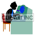 clipart - Animated air traffic controller..