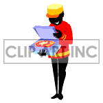 Animated pizza delivery guy. animation. Royalty-free animation # 122620