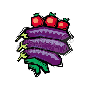 Fresh Vegetables Peppers Eggplant Tomatoes clipart.