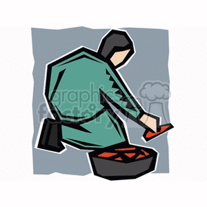 Farmer Placing Seeds clipart. Commercial use image # 128368