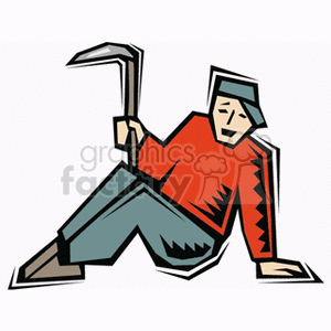 Farmer taking a break from harvesting clipart. Royalty-free image # 128417